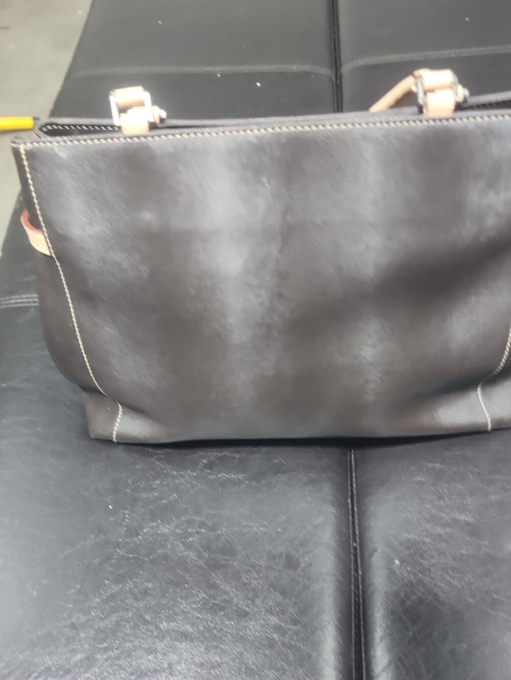 Classic Brown Tote with Beige Accents by - Picture 4 of 15